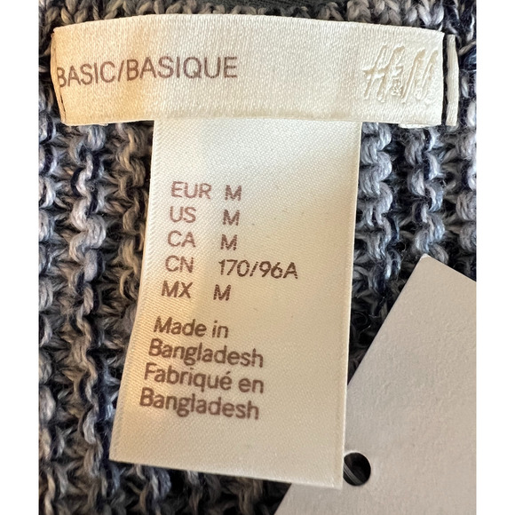 HM Sweater Womens Size M Blue and White Pullover Lightweight Relaxed NWT - Picture 2 of 7